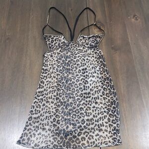 The Pleasure Company leopard babydoll with matching panties G-string